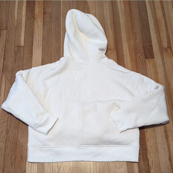 Athleta White Cream Cozy Sherpa reversible Jacket Hoodie Sweatshirt NWT - Picture 4 of 7